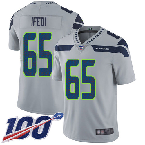 Seattle Seahawks Limited Grey Men Germain Ifedi Alternate Jersey NFL Football #65 100th Season Vapor Untouchable